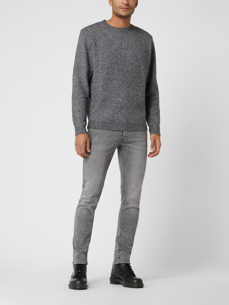 Pullover mit Woll-Anteil in anthrazit meliert