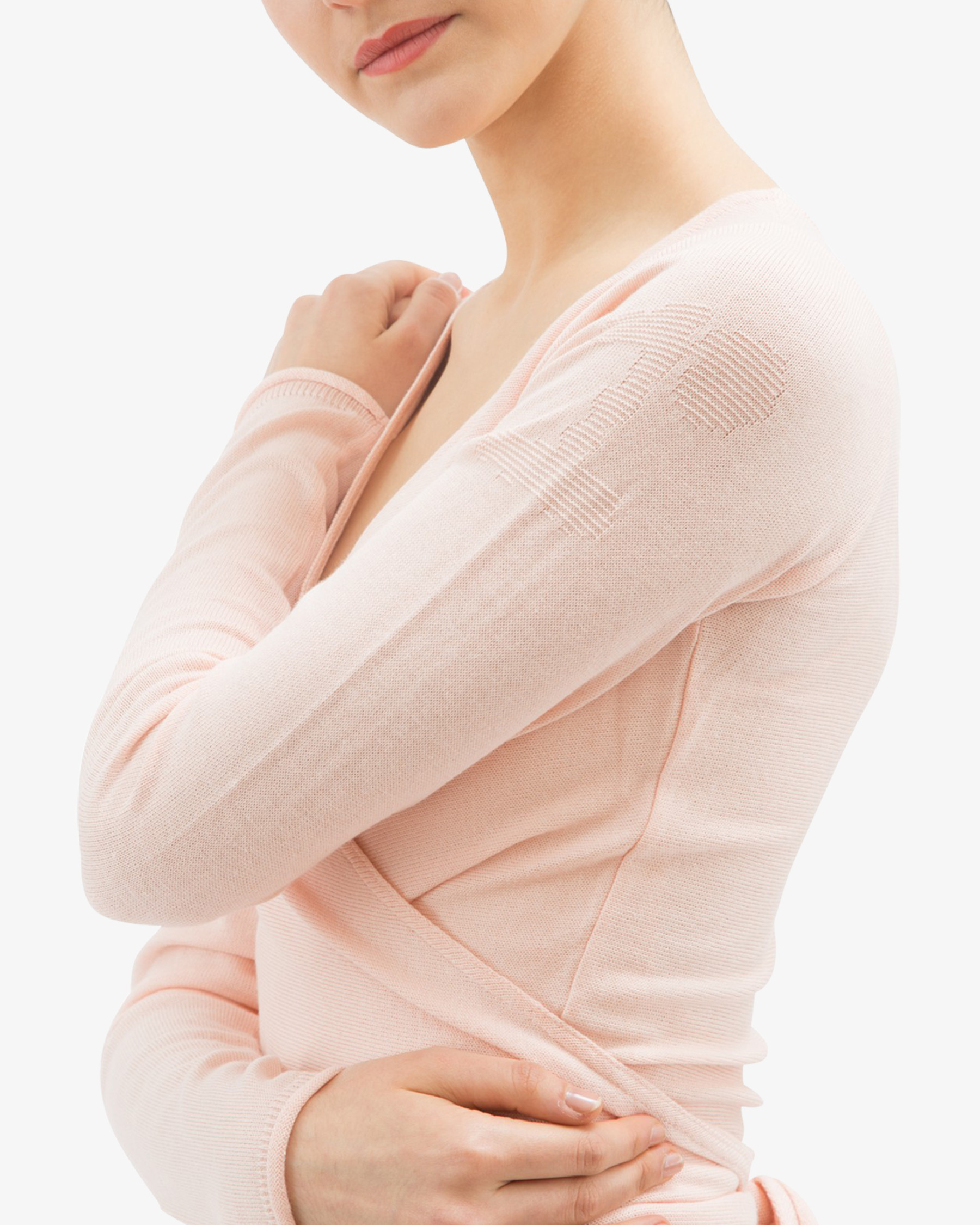 Long sleeved wrap-over