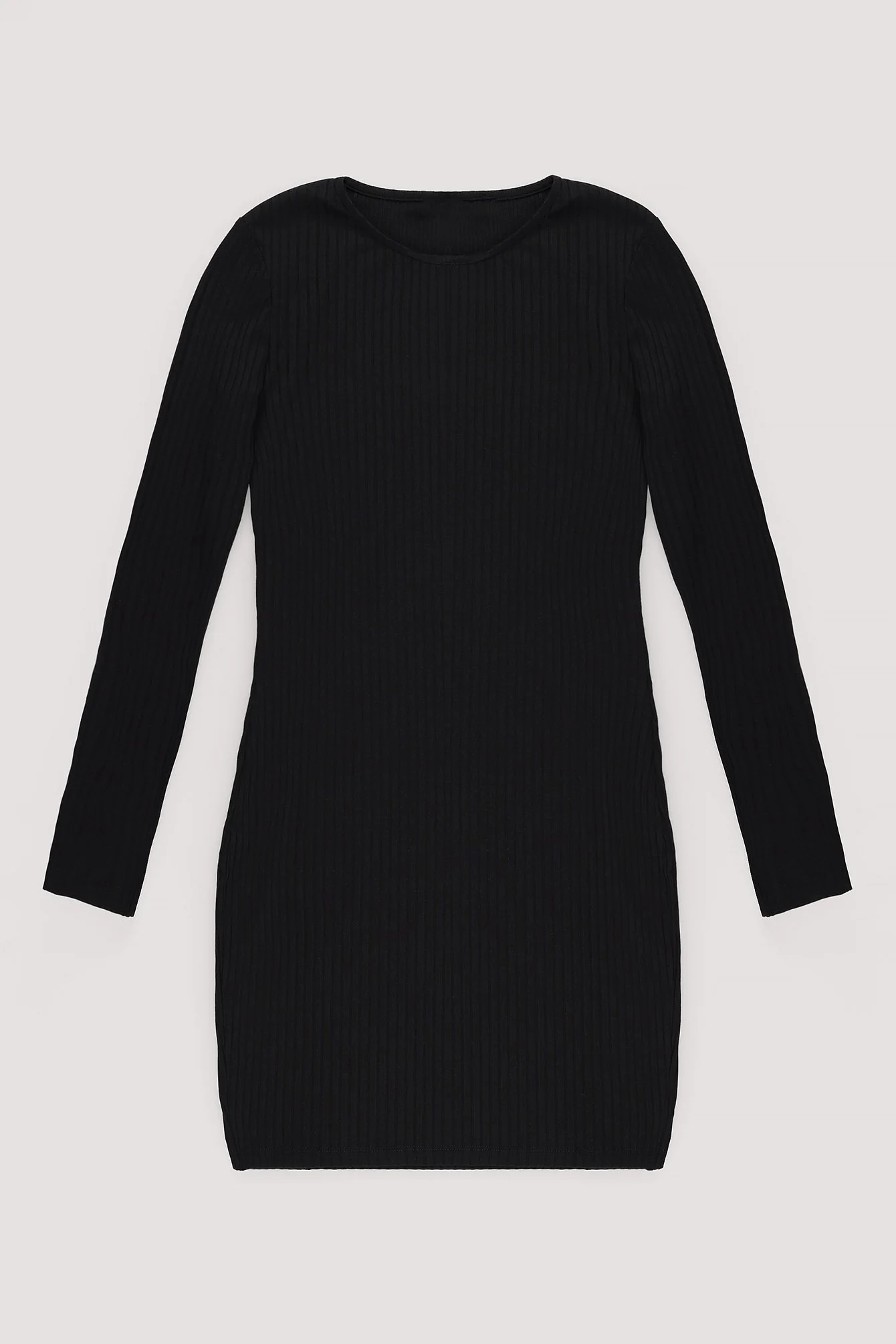 Geripptes Kleid mit Schlitz