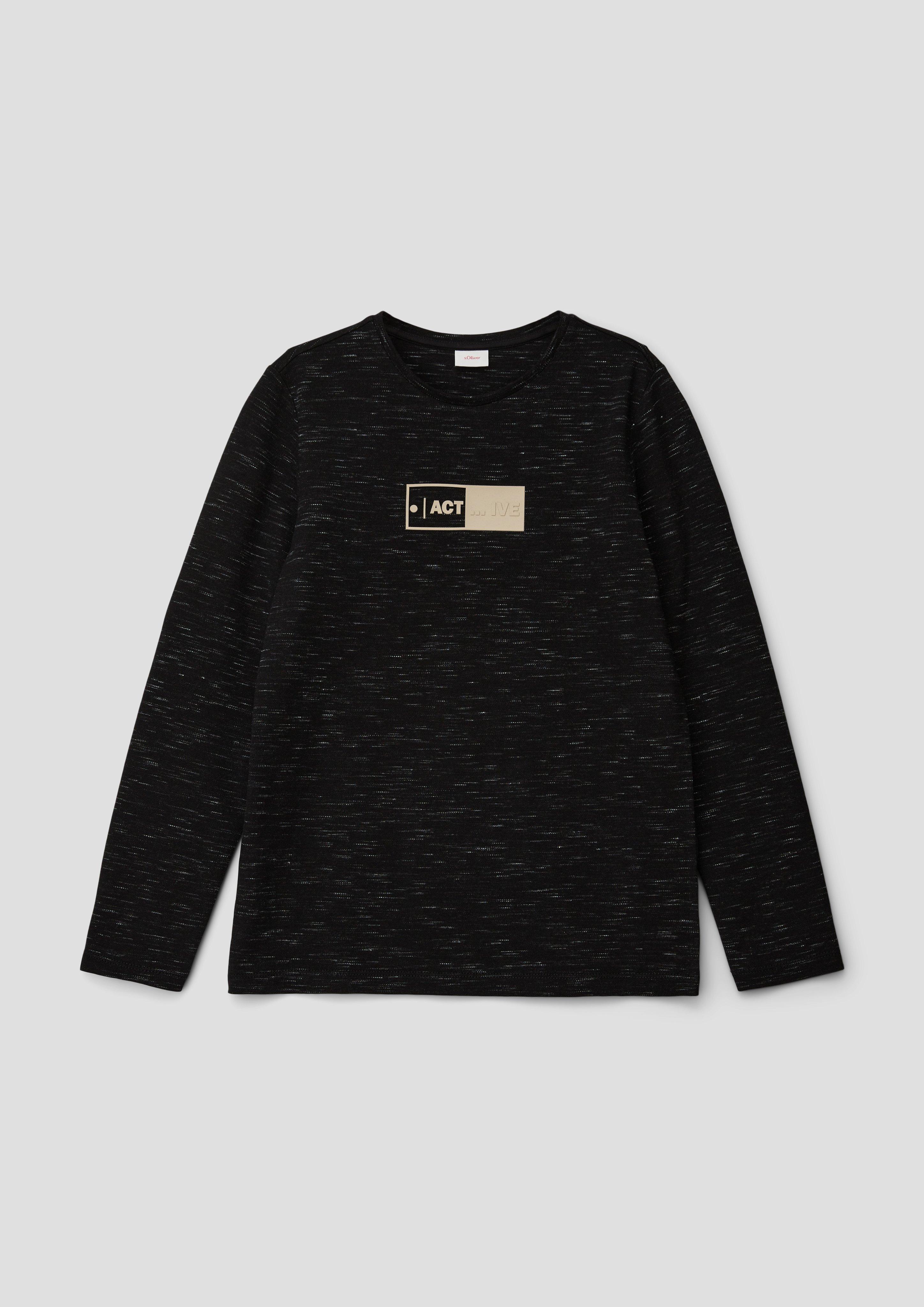 Meliertes Longsleeve mit Piqué-Struktur  2137548-99W2