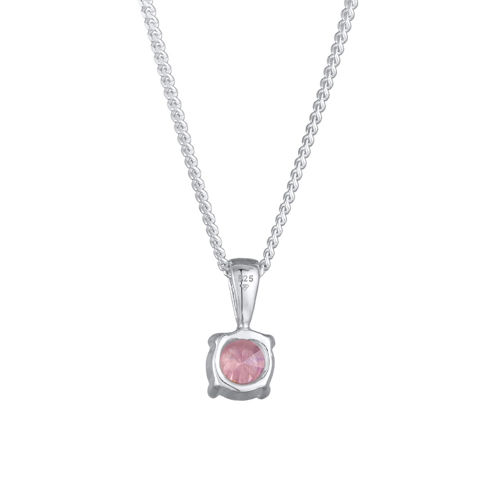 Elli Elli Collier Femmes Solitaire pendentif Basic avec cristal rose en argent sterlin collier