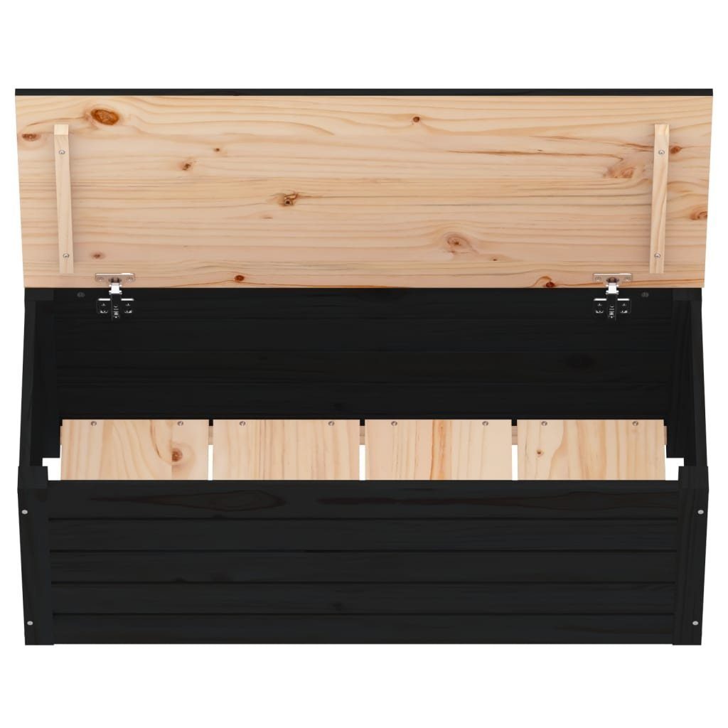 vidaXL Kleiderschrank Truhe Schwarz 89x36,5x33 cm Massivholz Kiefer (1-St)