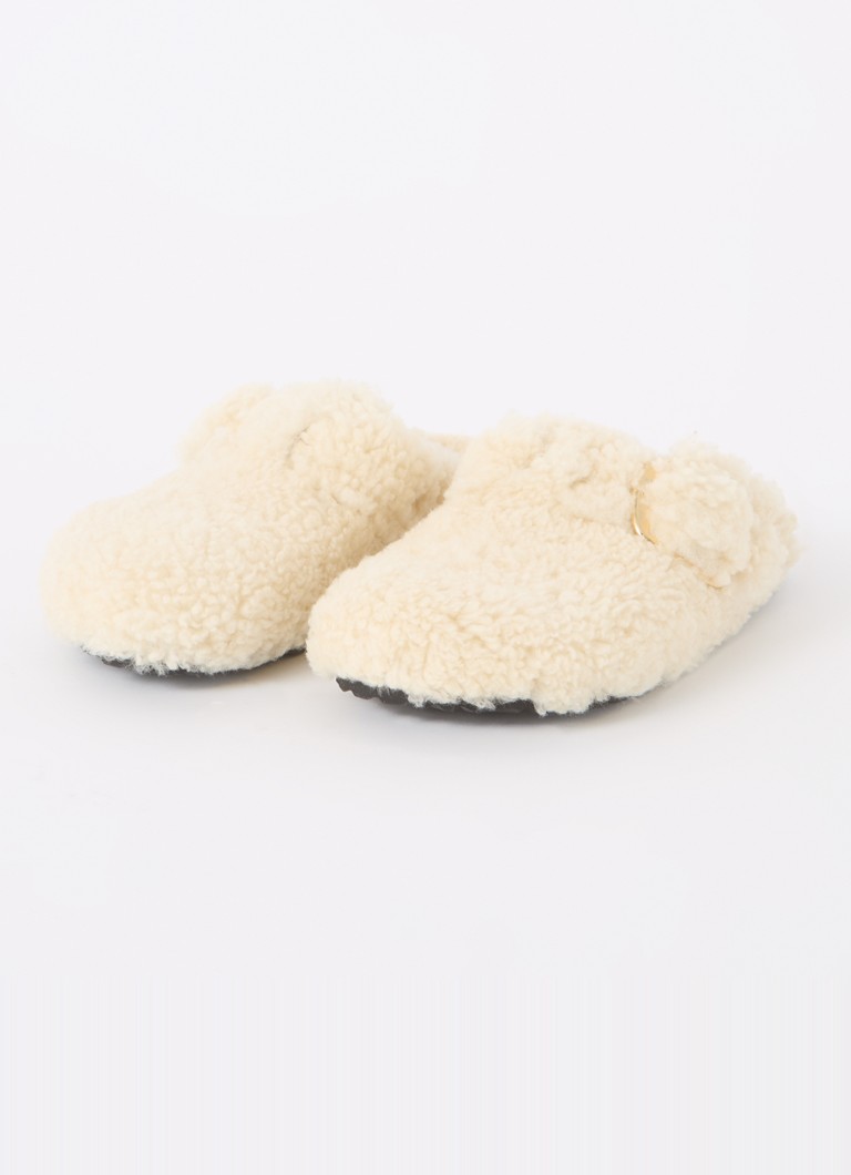 Saboți Birkenstock Boston Teddy cu cataramă mare