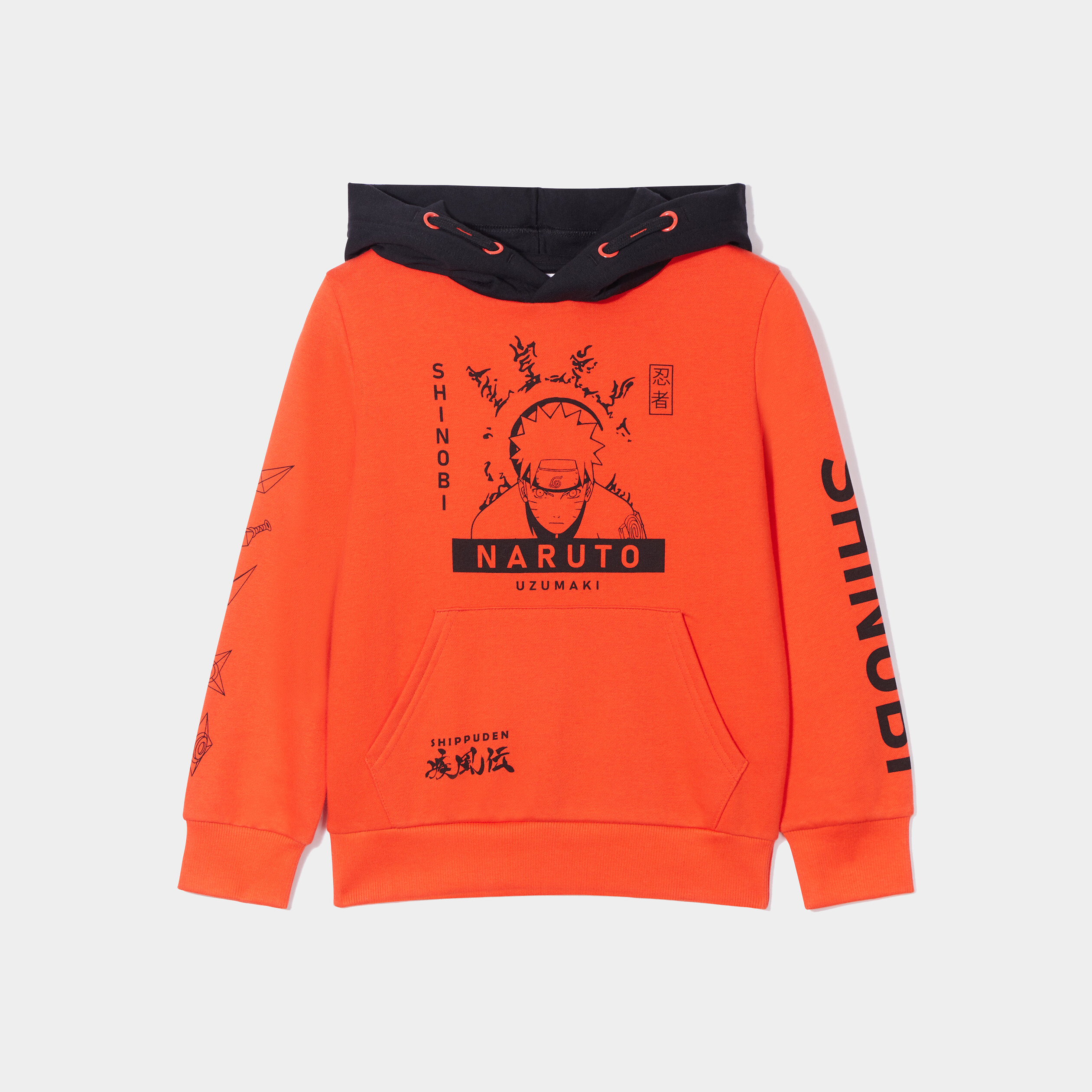 Sweat à capuche hoodie coton Naruto orange foncé garçon | La Halle