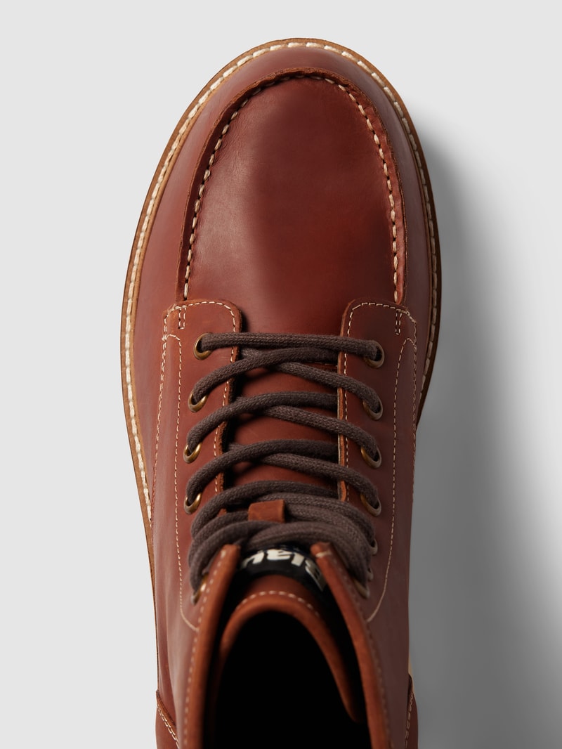 Ankle Boots mit Label-Detail Modell 'RUSK' in cognac