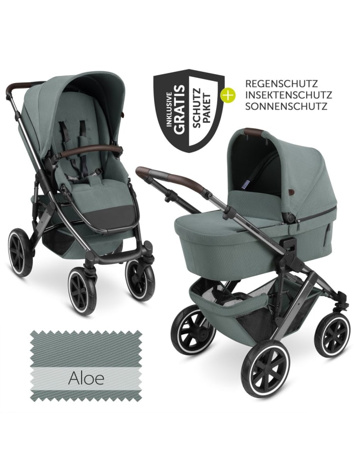 ABC-Design Kombi-Kinderwagen Salsa 4 Air - inkl. Babywanne & in gruen,silber günstig kaufen onesize