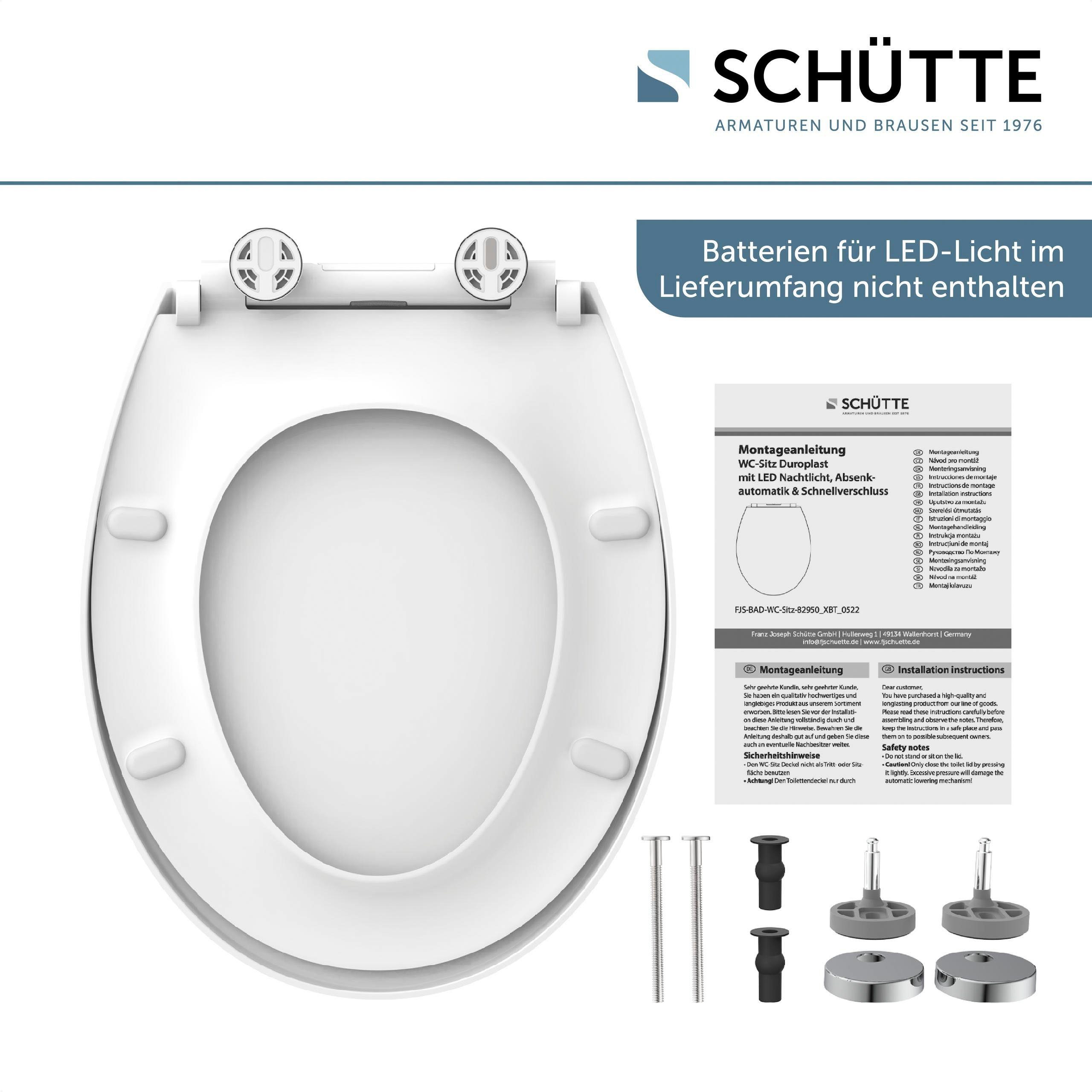 Schütte WC-Sitz, mit LED, Absenkautomatik, Schnellverschluss