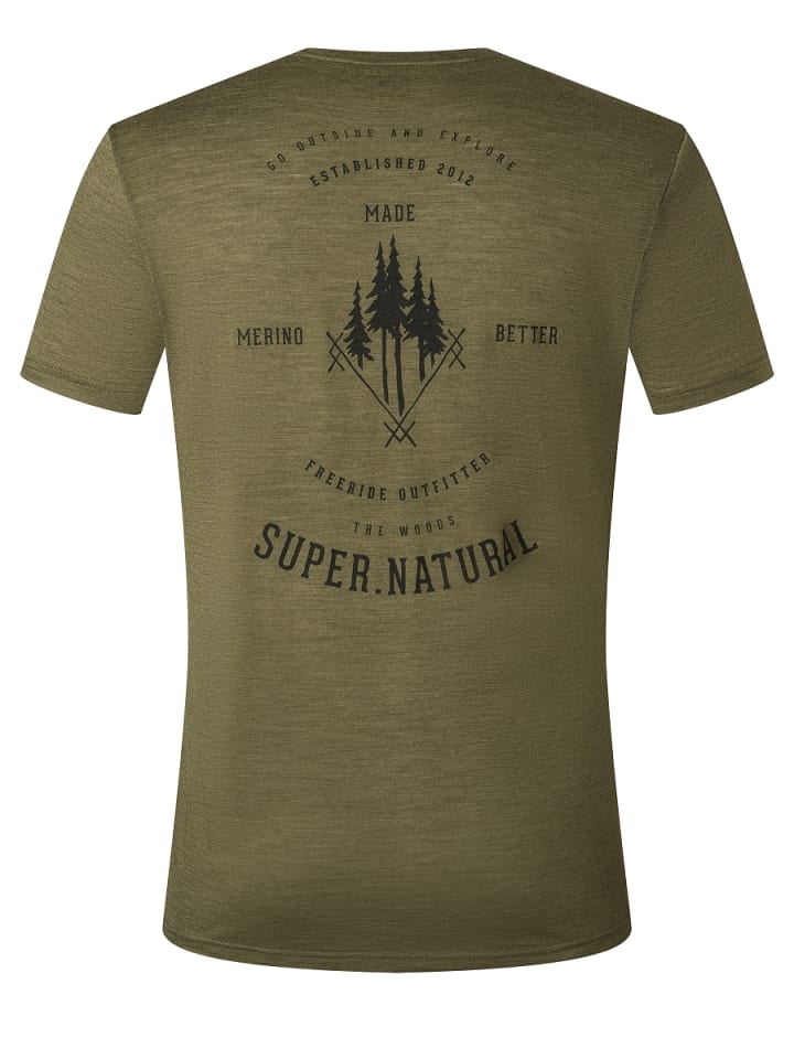 super.natural Merino T-Shirt M FREERIDE TEE in oliv günstig kaufen S