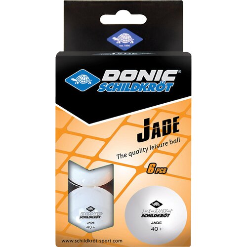 DONIC-SCHILDKRÖT TISCHTENNISBALL JADE, POLY 40+ QUALITÄT, 6 STK. IM BLISTER, WEISS
