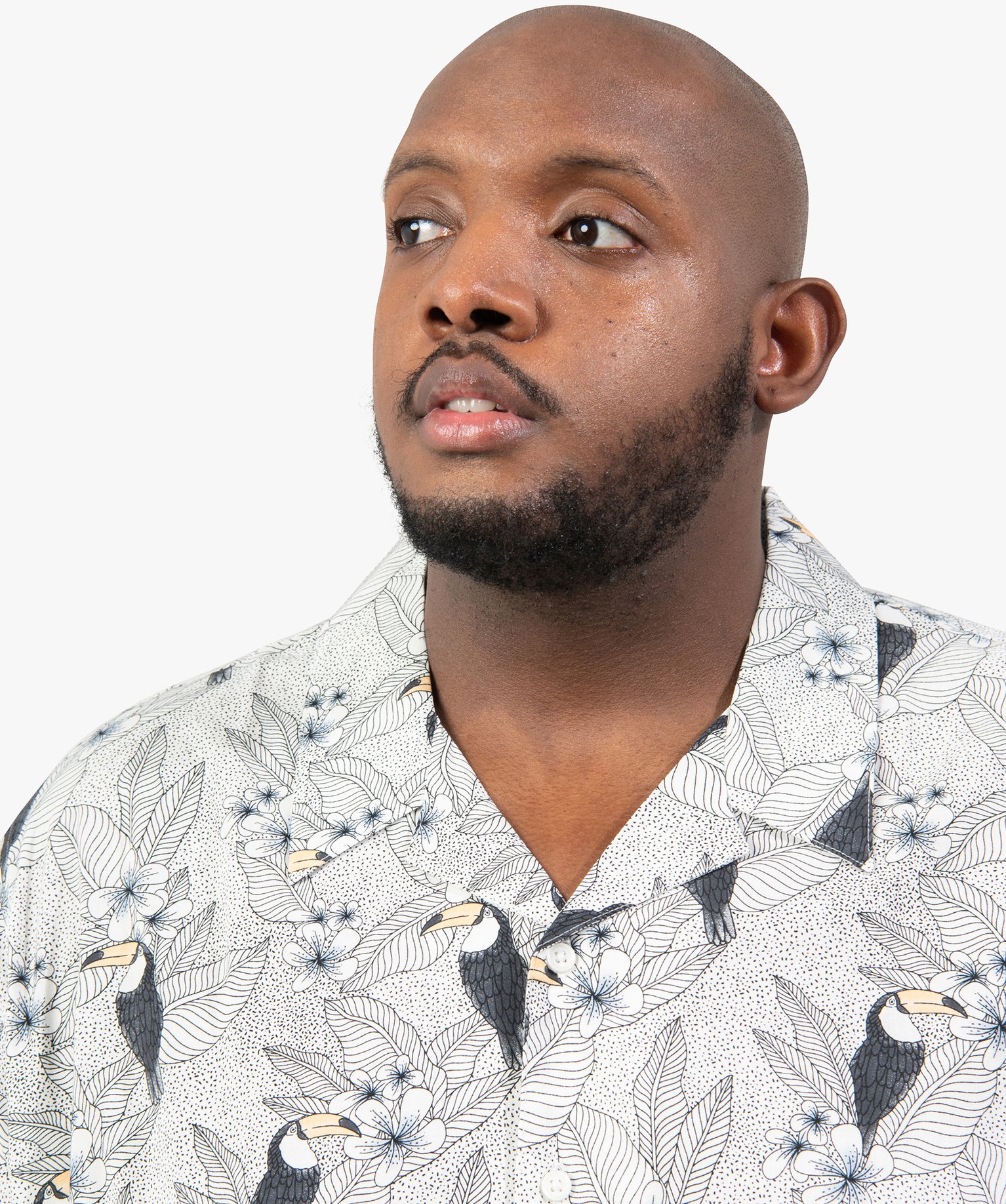 Chemise homme grande taille à motifs fleuris blanc | GEMO