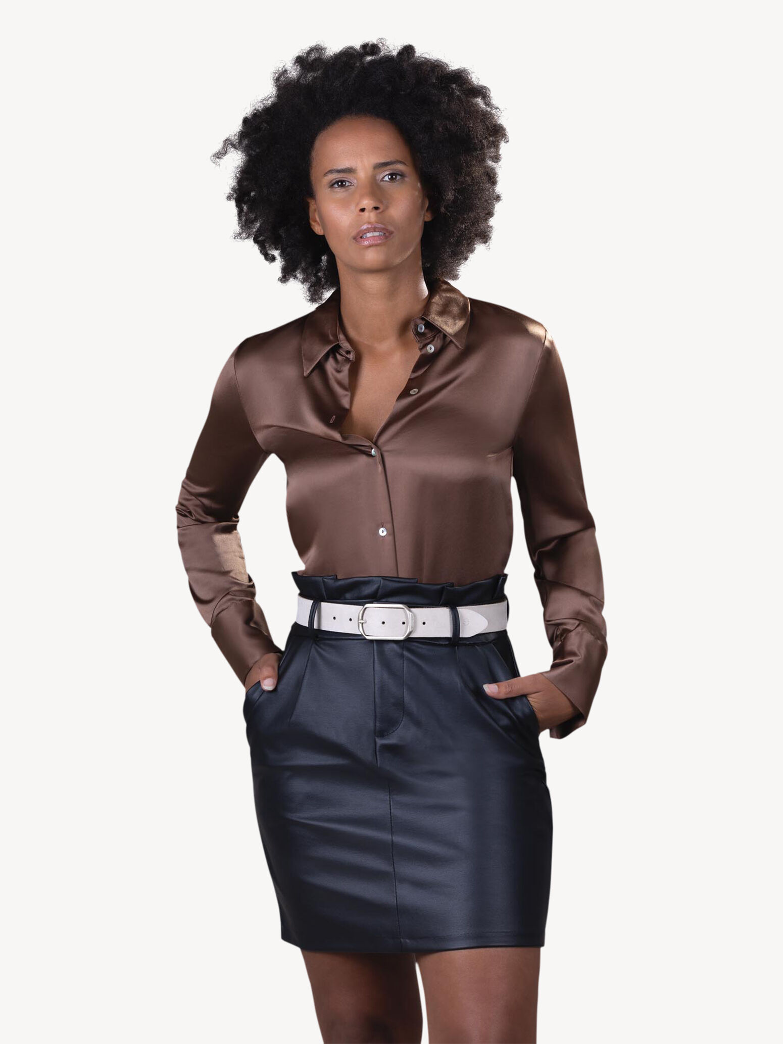 Ceinture en cuir - beige