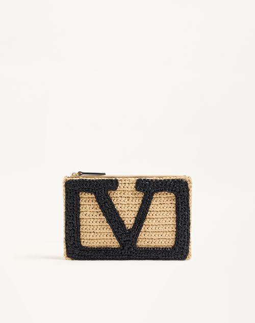 Valentino Garavani Viva Superstar Synthetic Raffia Clutch