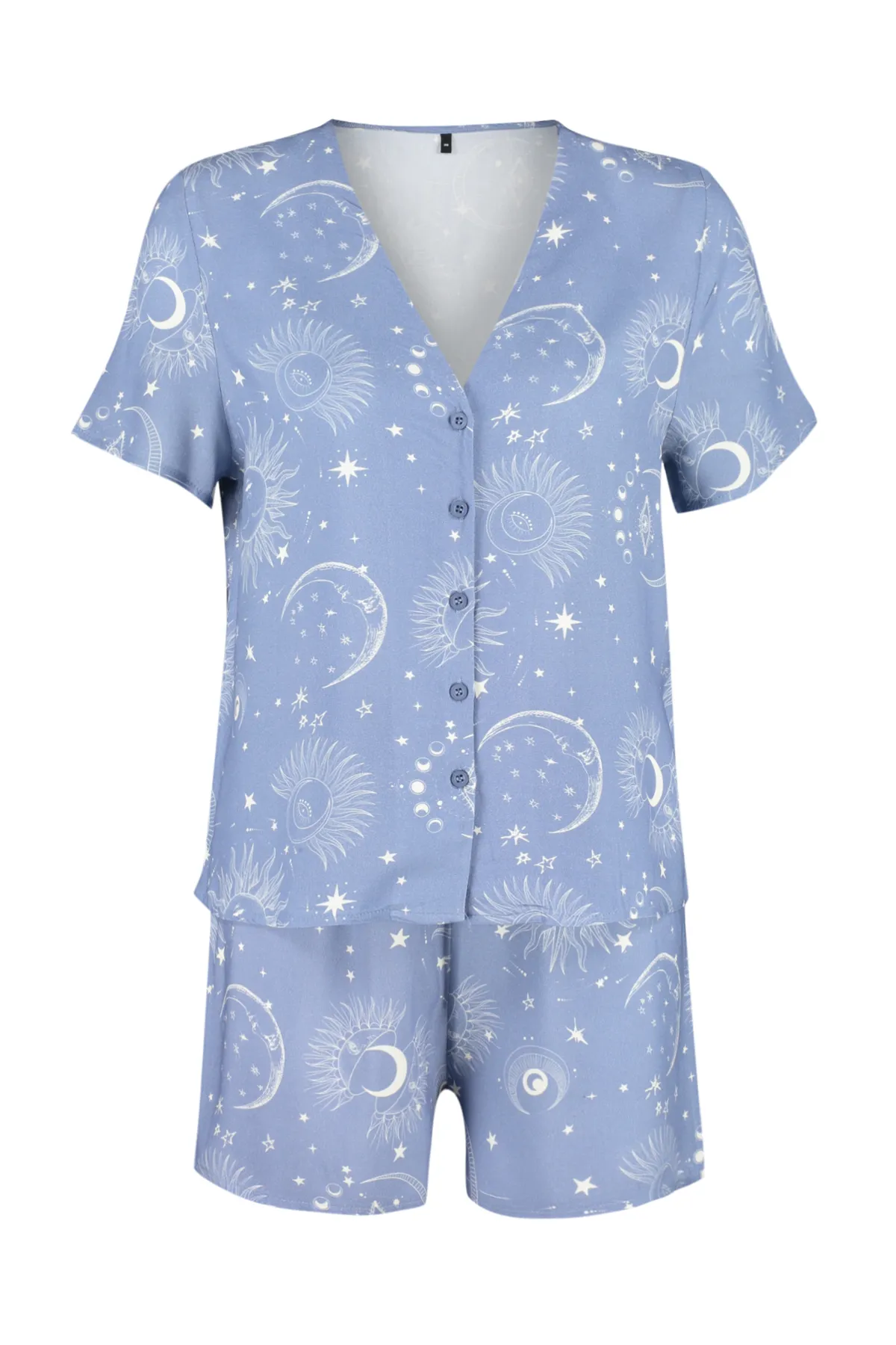 Trendyol Collection  Pyjama-Set aus Viskosegewebe mit blauem Galaxie-Muster für Damen THMSS24PT00135
