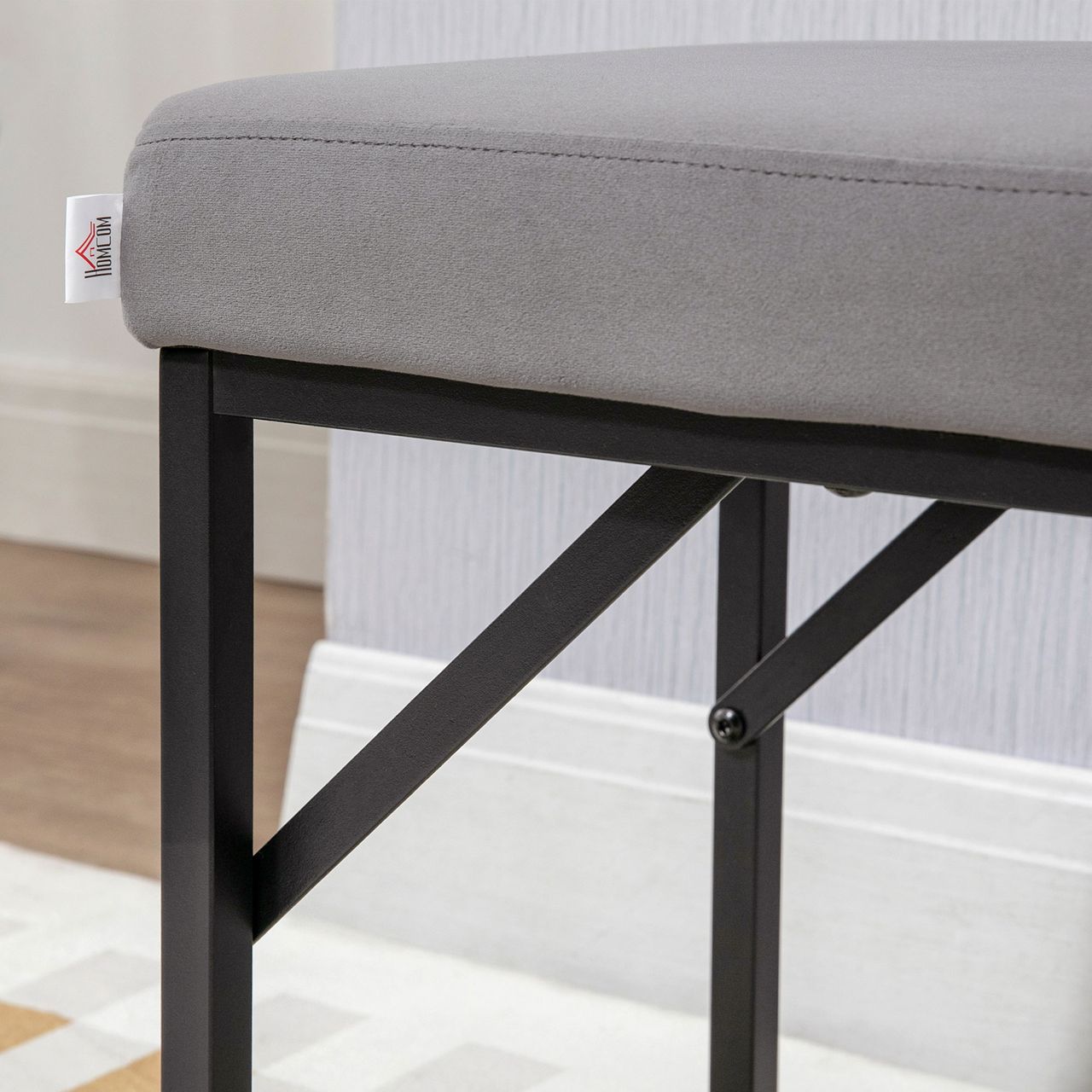 HOMCOM Sitzbank Polsterbank, Bettbank in Samtoptik, Schminkbank für Schlafzimmer