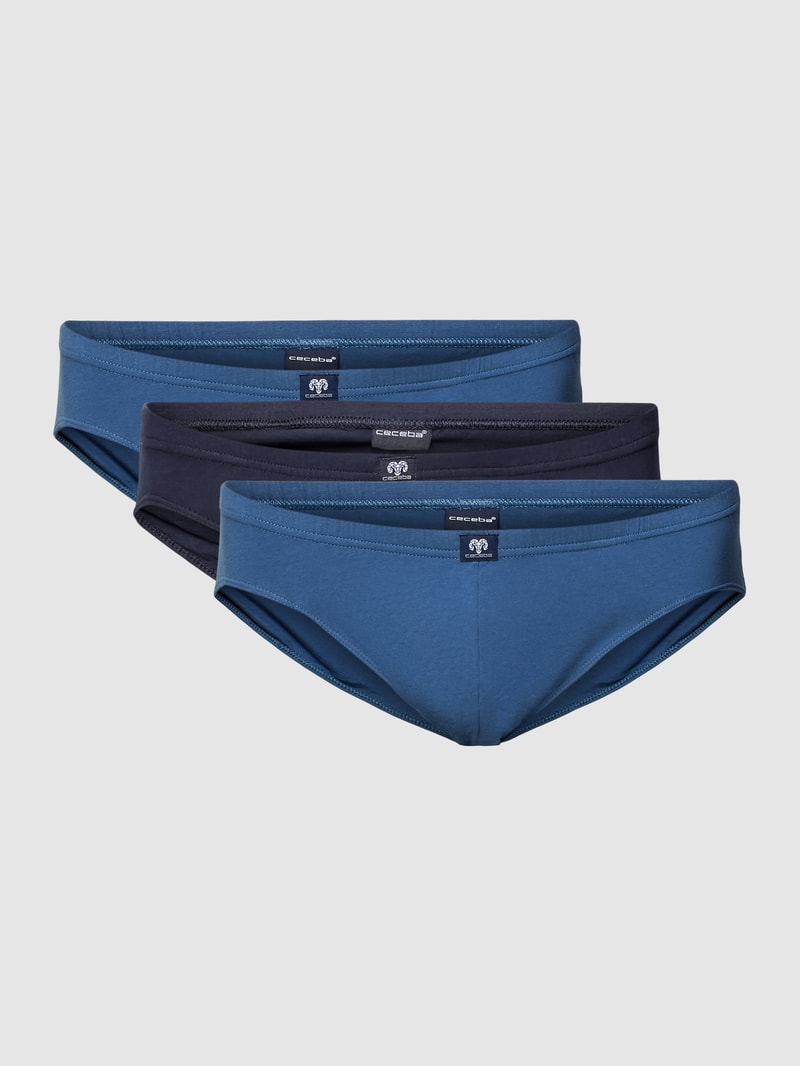 PLUS SIZE Slip im 3er-Pack Modell 'KONVEX' in marineblau