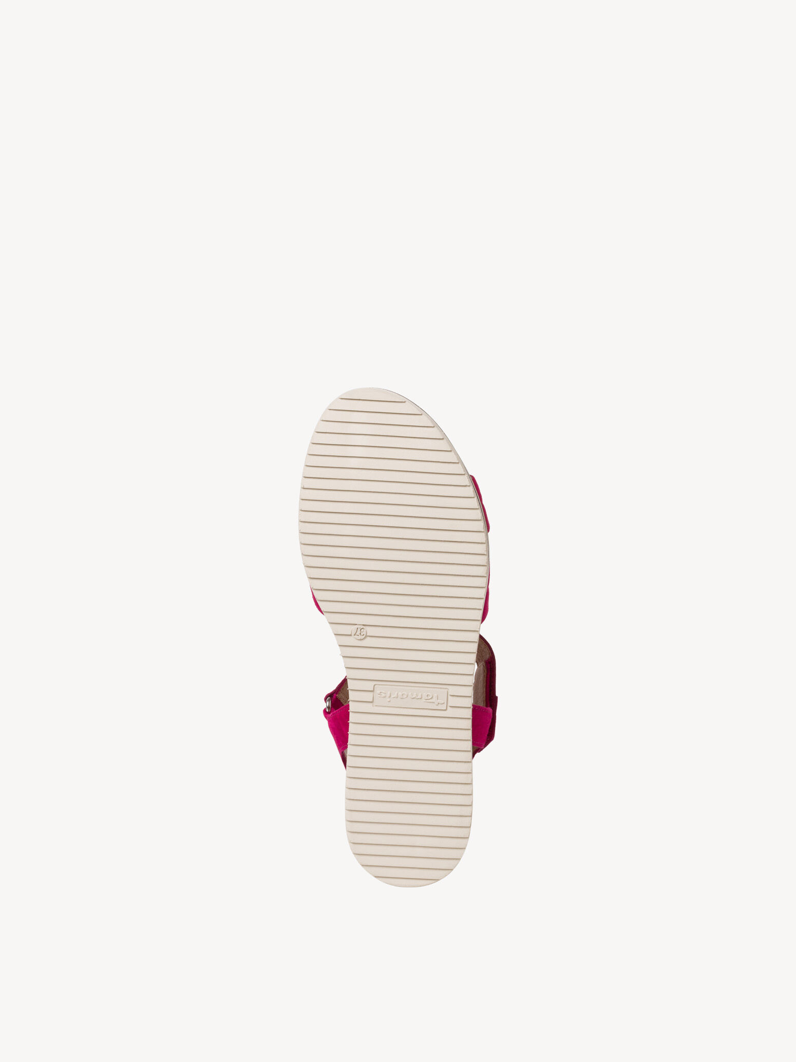 Sandale à talon en cuir - rose fuchsia