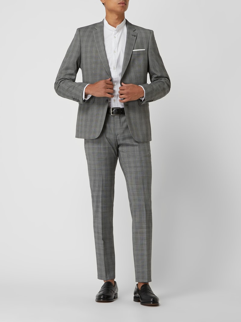 Extra Slim Fit 2-Knopf-Sakko mit Stretch-Anteil Modell 'Nate' in anthrazit