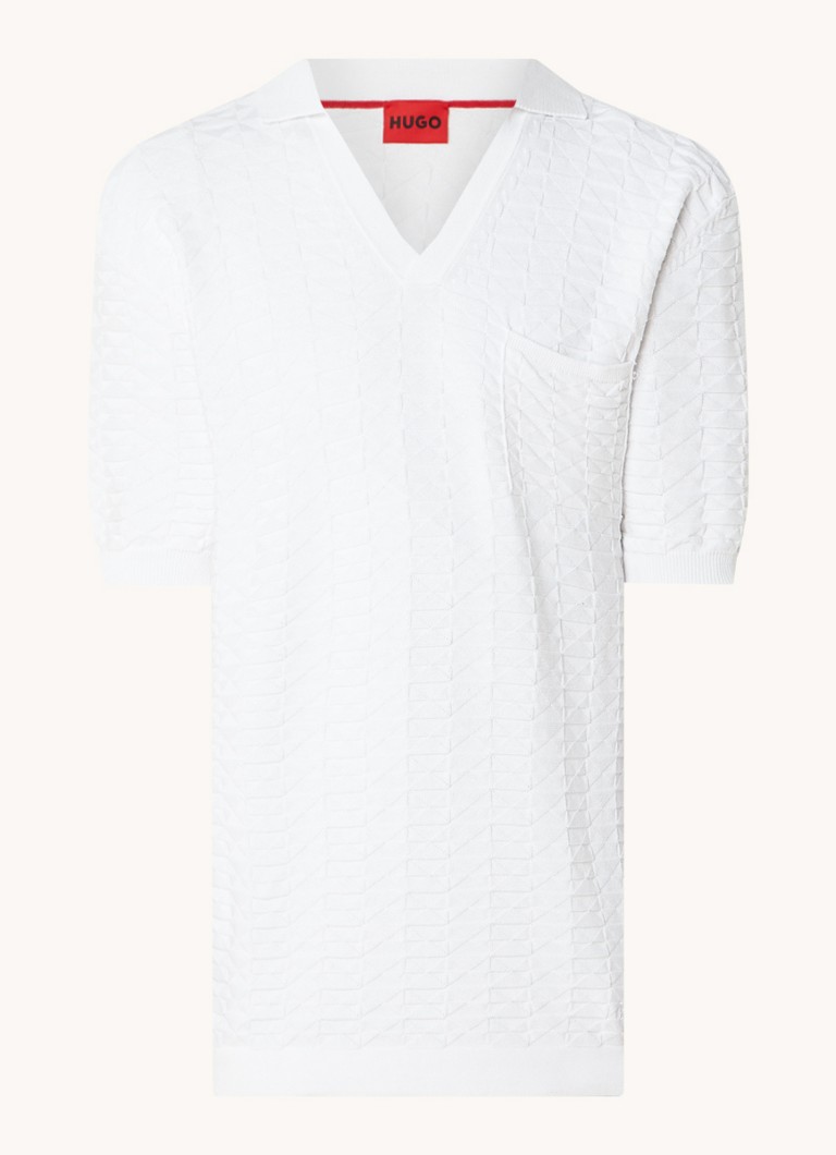 HUGO BOSS Fine-knit regular fit polo with texture