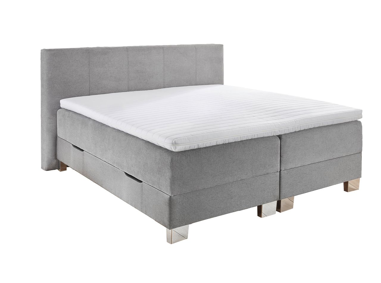 Sun Garden Boxspringbett mit Bettkasten Donau grau 140x200