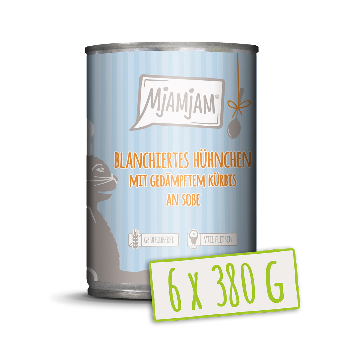 MjAMjAM blanchiertes Hühnchen mit Kürbis an Soße. bei ZooRoyal