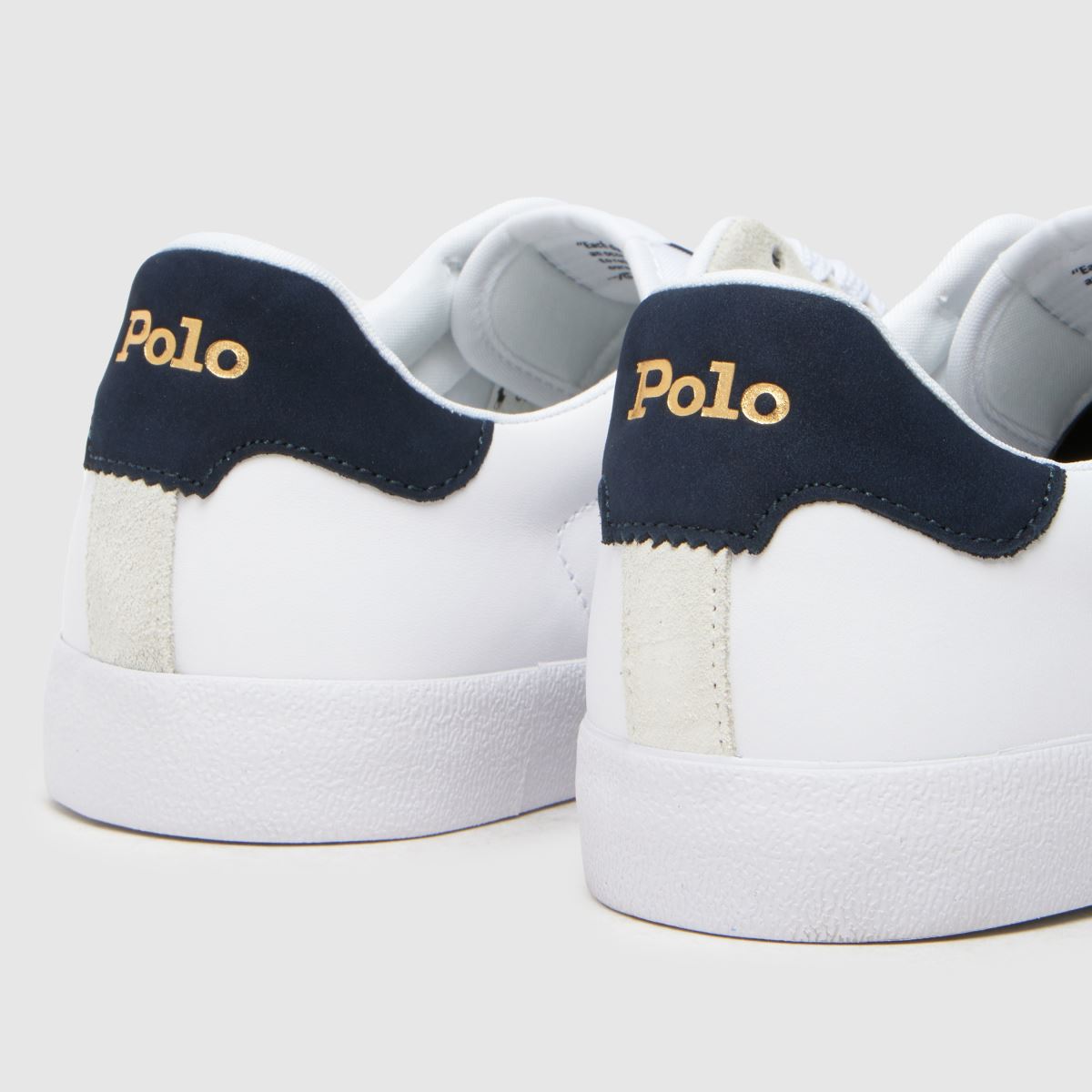 Polo Ralph Lauren – Vita och marinblå court vulc-sneakers