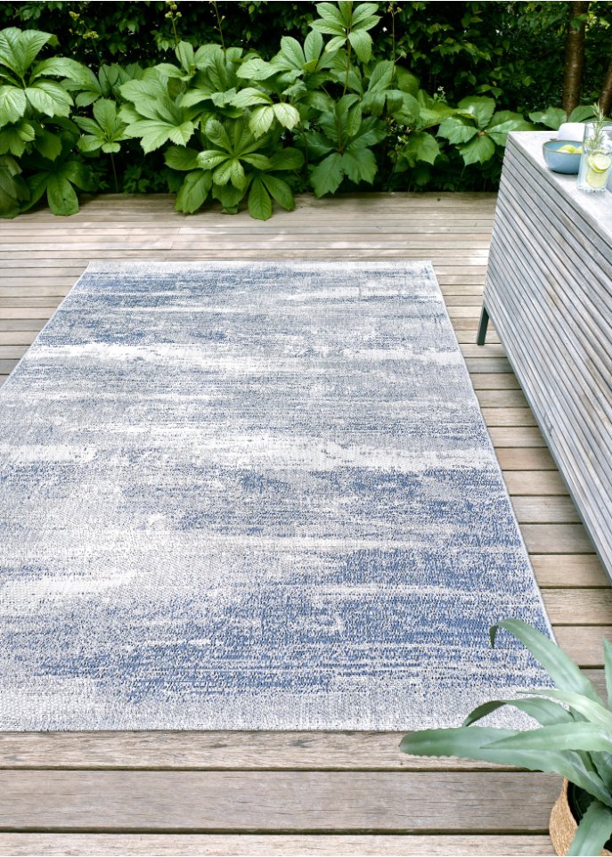In- und Outdoor Teppich in gewischter Optik