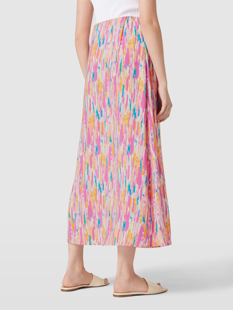 Maxirock aus reiner Viskose mit Allover-Muster Modell 'Joella' in pink