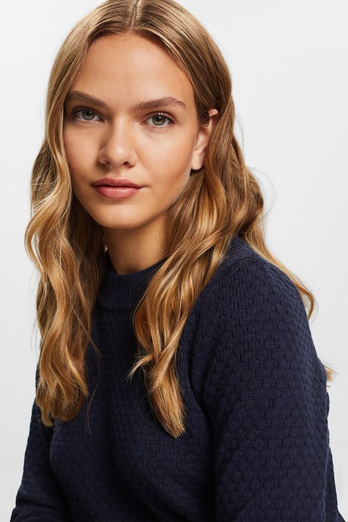 Strukturierter Strickpullover, Baumwollmix