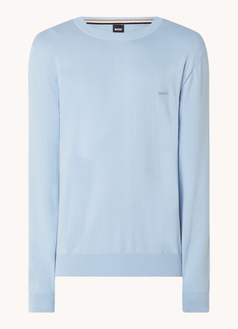 HUGO BOSS Pacas fine knit pullover with logo embroidery