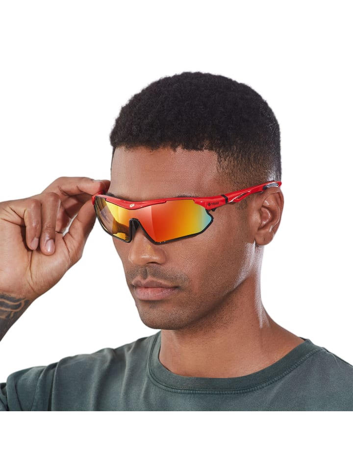 YEAZ SUNRAY Sport-Sonnenbrille rot/schwarz/rot in rot günstig kaufen onesize