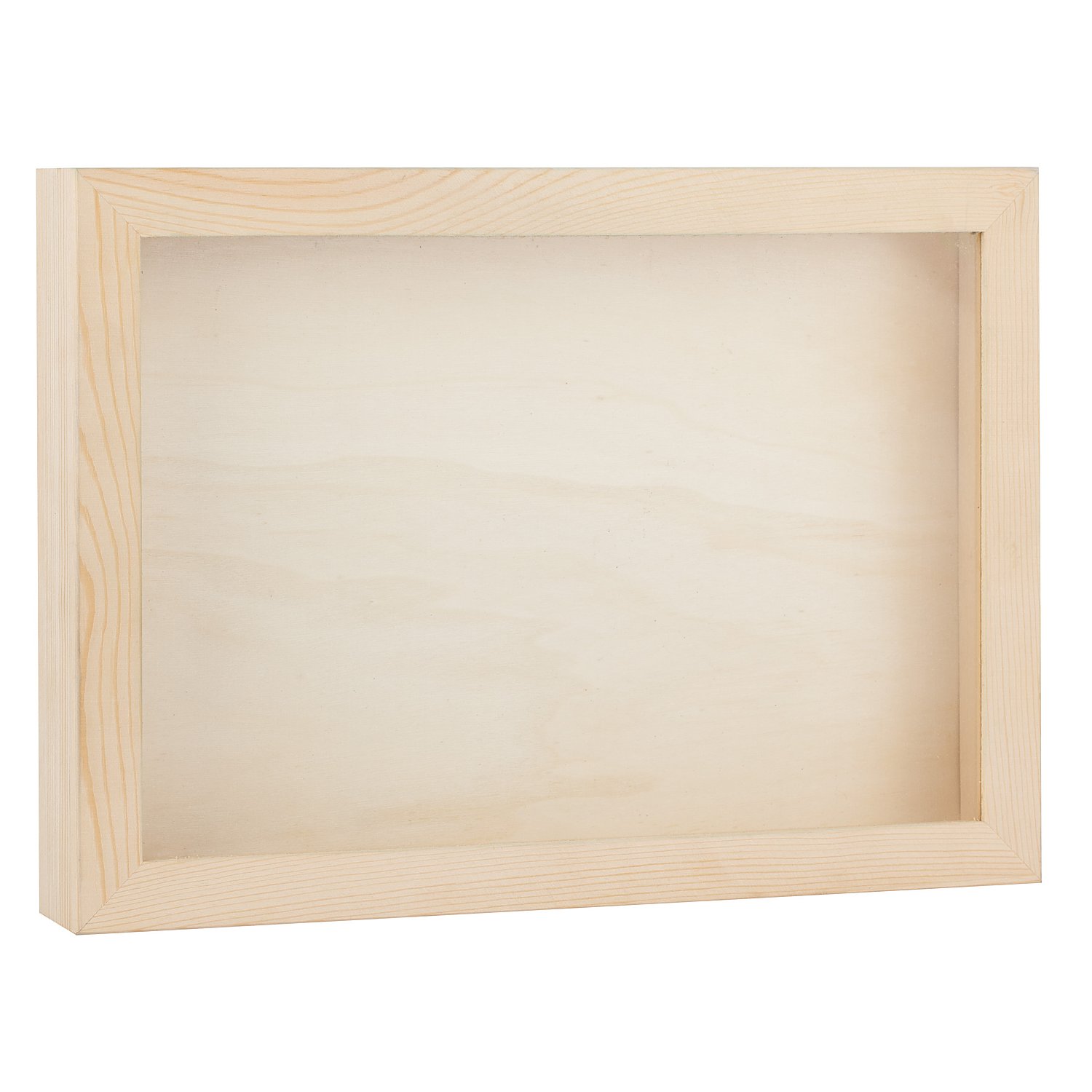 3D-Bilderrahmen aus Holz, mit Scheibe