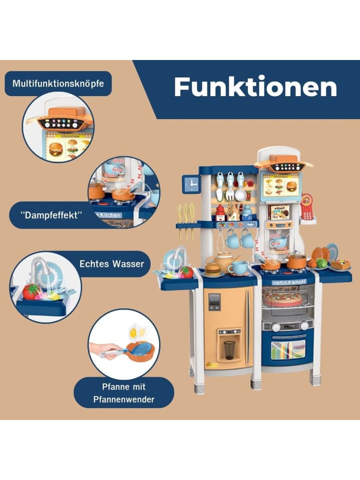 Coemo Kinderküche Susi Spielküche mit extra viel Zubehör - ab 3 Jahren in Blau günstig kaufen onesize