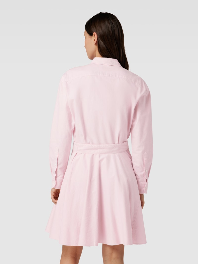 Knielanges Kleid mit Label-Stitching in pink