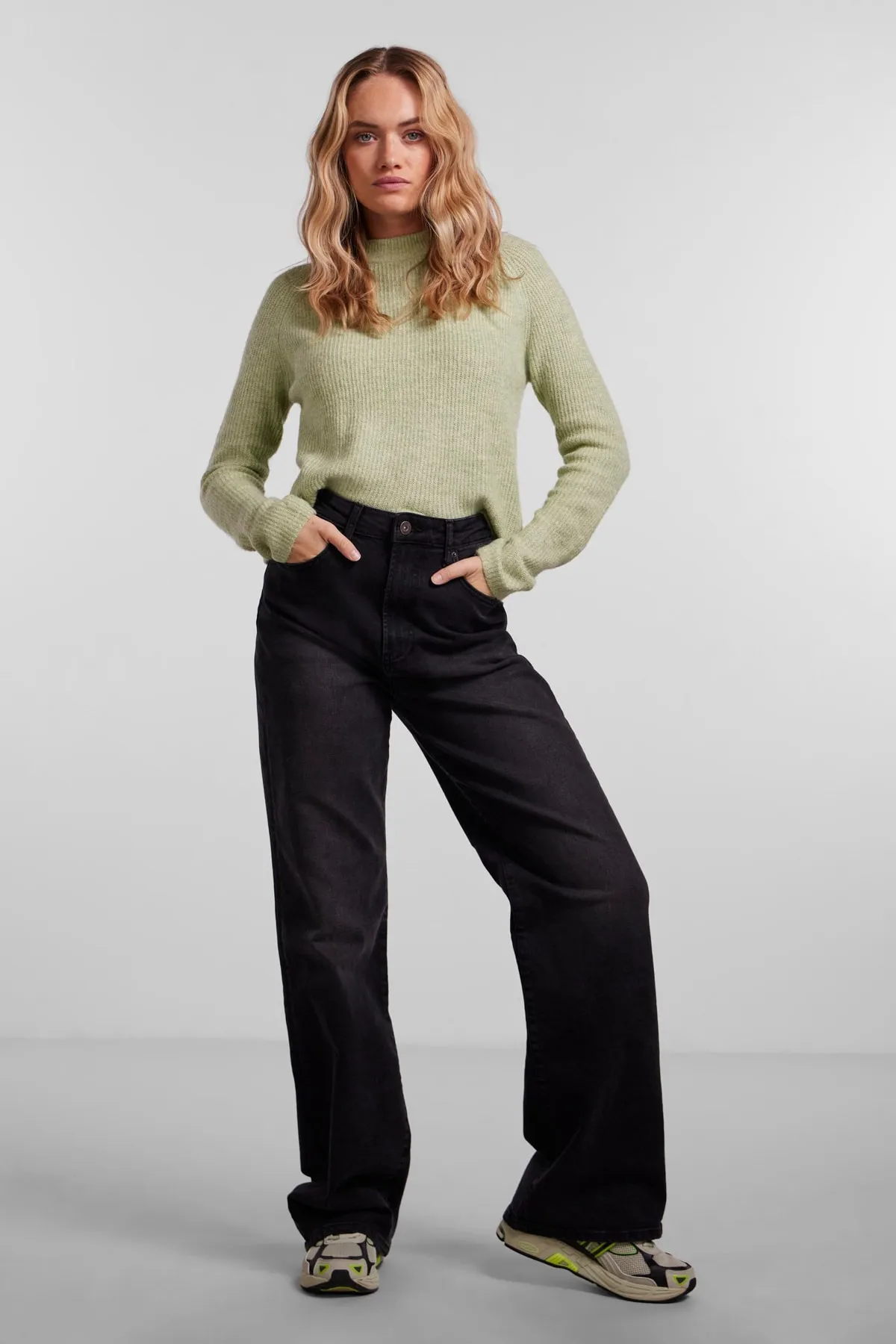 PIECES  Jeans - Schwarz - Wide Leg