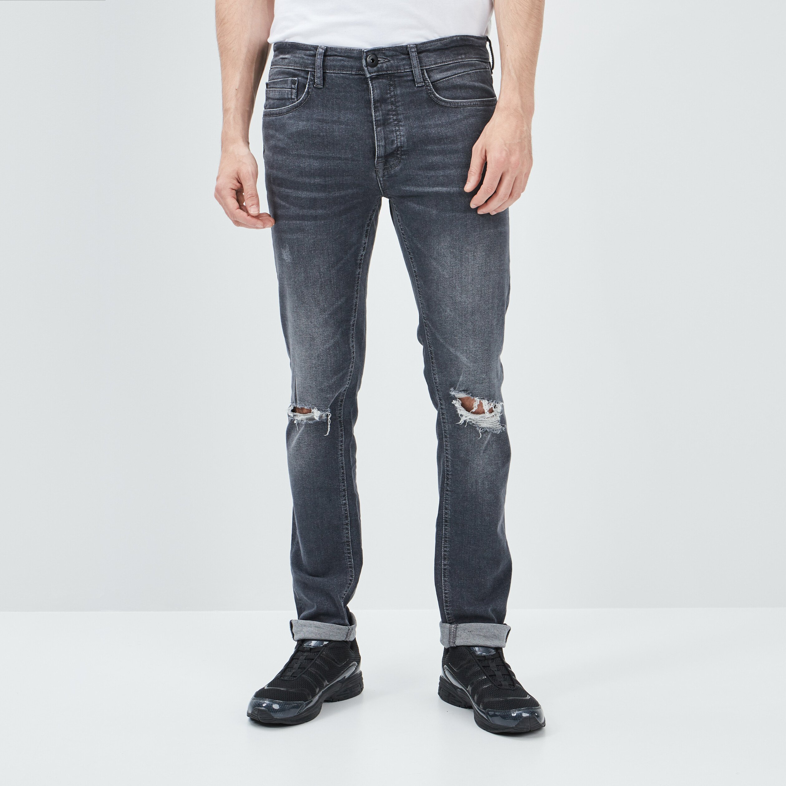 Jeans skinny stretch Liberto bleu gris homme | La Halle