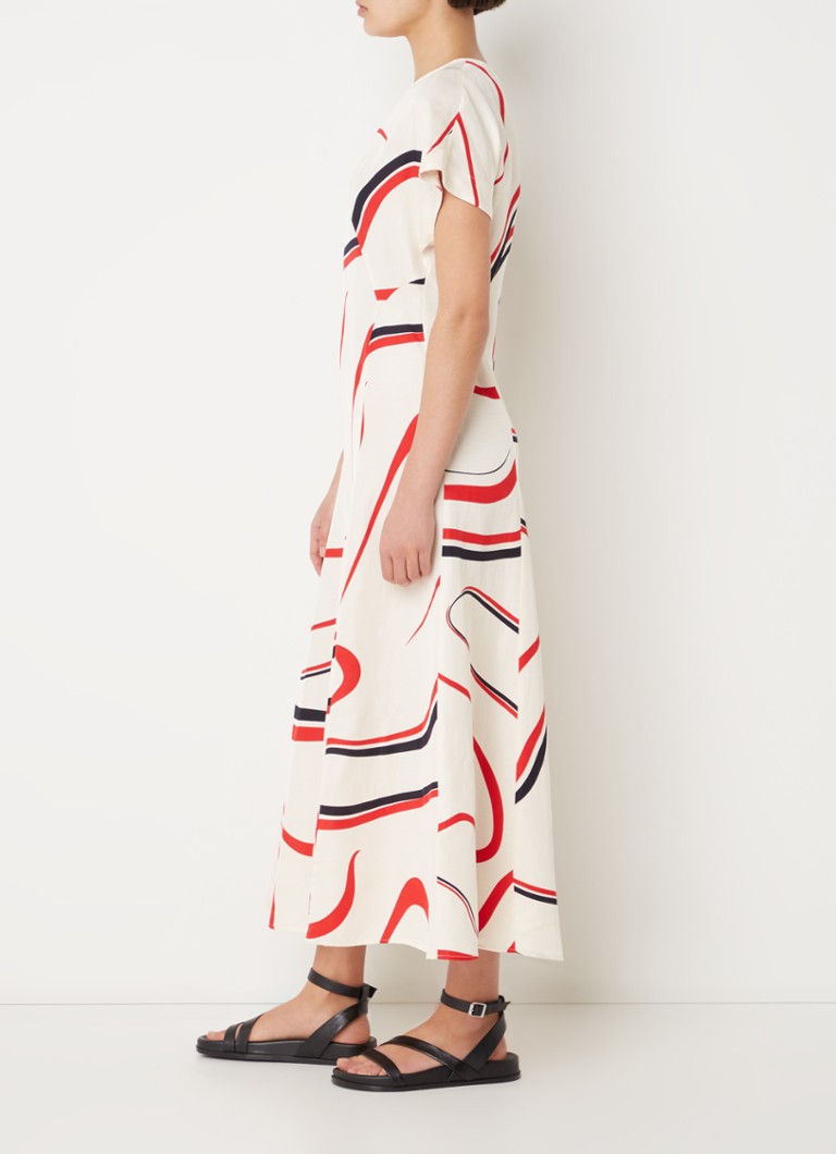 Tommy Hilfiger midi haljina od mješavine lana s printom