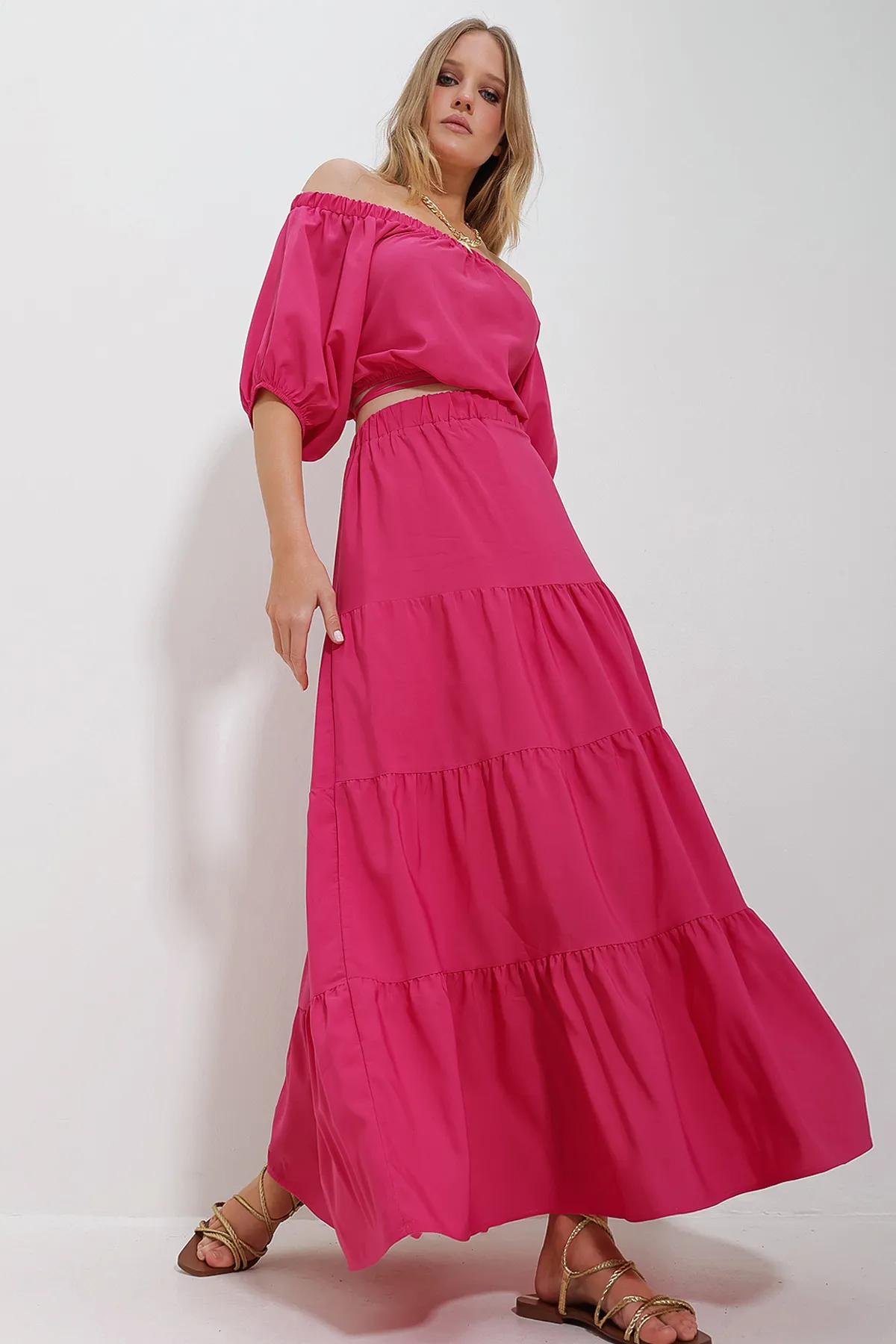 Trend Alaçatı Stili  Zweiteiler - Rosa - Regular Fit