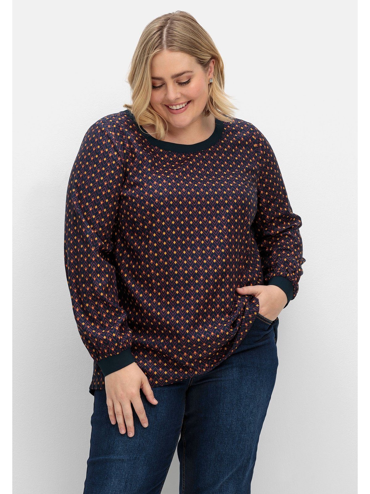 Sheego Tunika Große Größen mit Minimal-Alloverprint, aus Twill