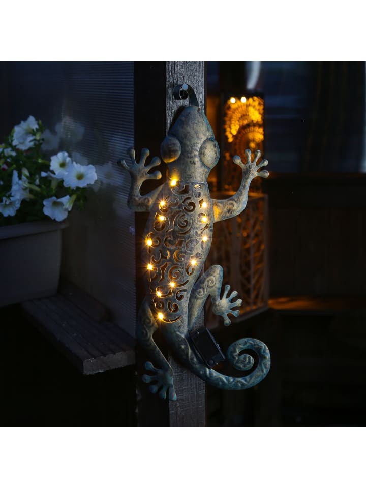 MARELIDA LED Solar Wanddekoration GECKO in bronze - H: 46cm günstig kaufen onesize