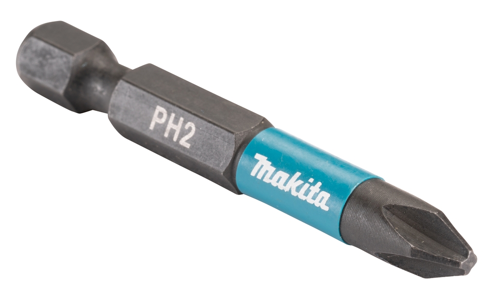 Accessori Makita E-12407 Punta per avvitatore a impulsi nera PH2 x 50 mm, confezione da 10 pezzi
