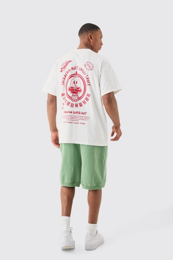 Oversize T-Shirt mit lizenziertem Syracha Sauce Print