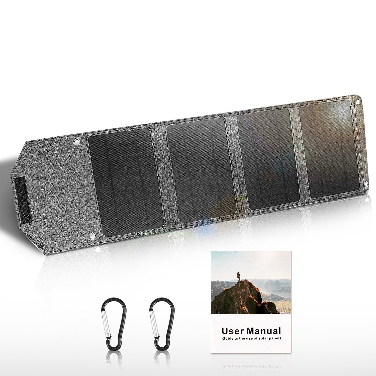 LETGOSPT Solarmodul 50W Portable Solarmodul Ladegerät, Faltbares Panel Wasserdichte IP67, Powerbank Solar Ladegerät für Wandern, Camping, Outdoor