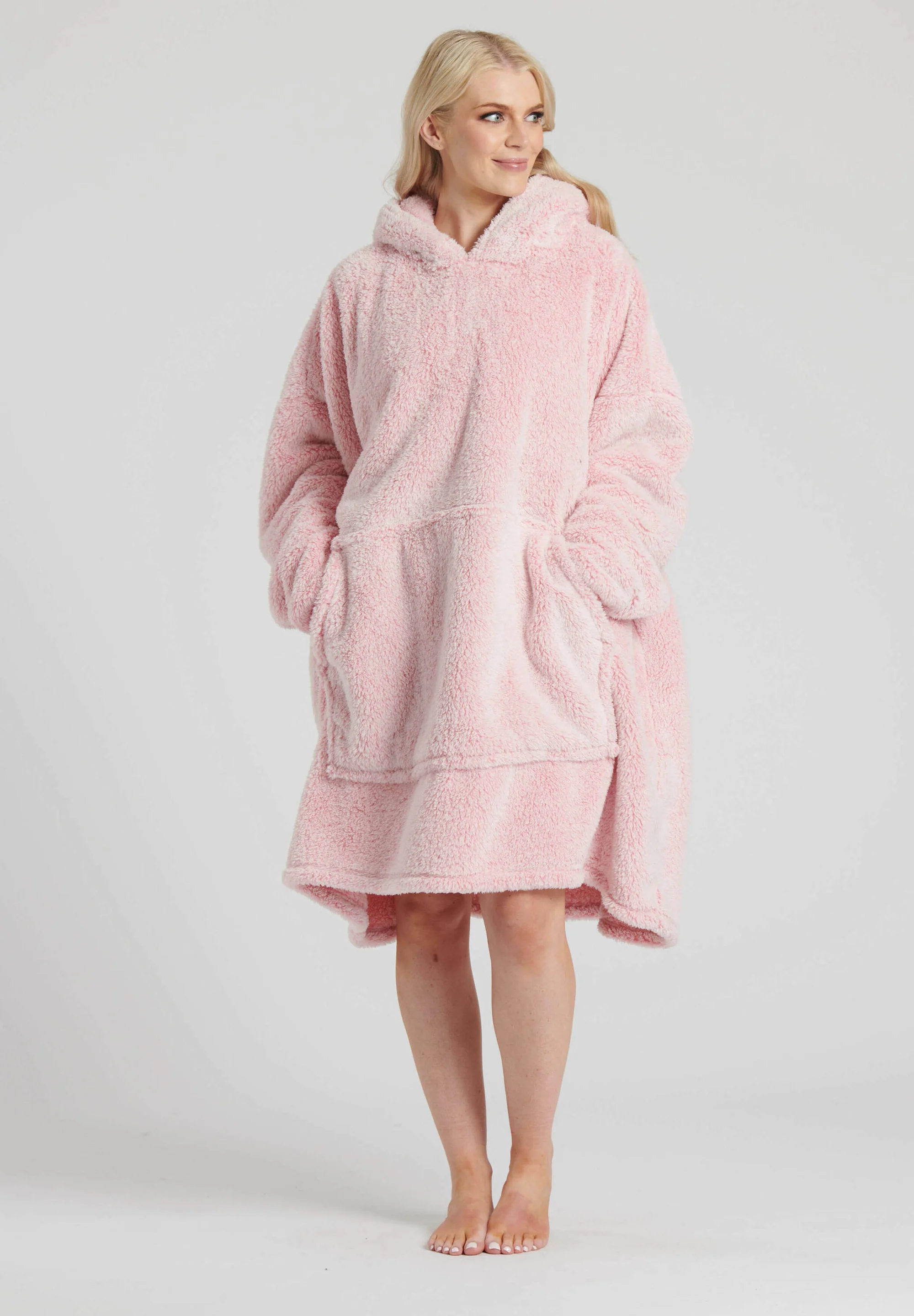 Poncho Loungeable con capucha y punta de nieve, muy suave y acogedor - Albornoz