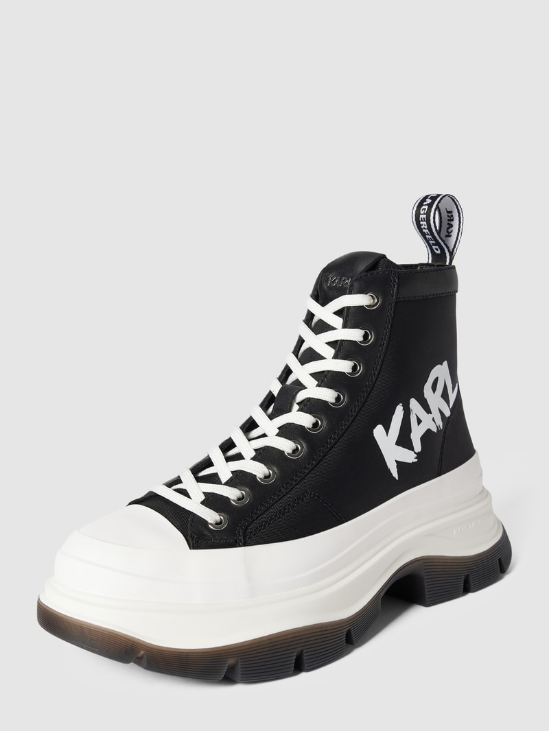 High-Top-Sneaker mit Label-Print Modell 'LUNA' in schwarz