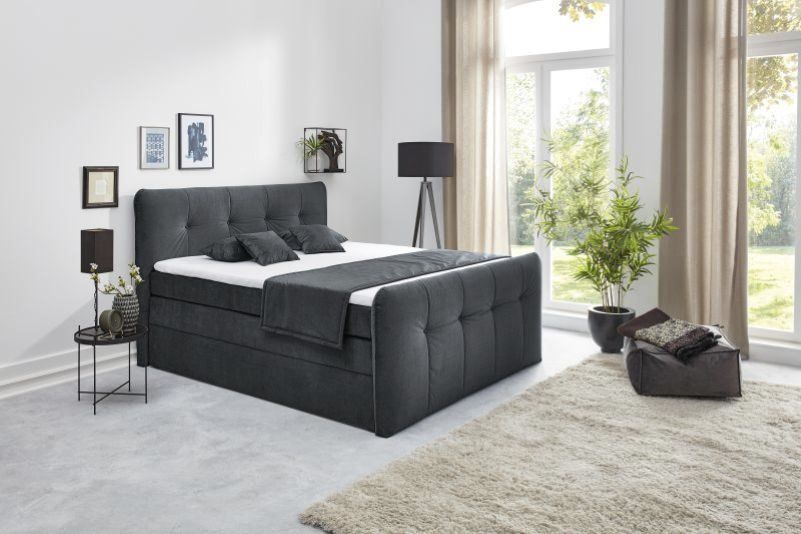Boxspringbett Como Anthrazit 180 x 200 cm