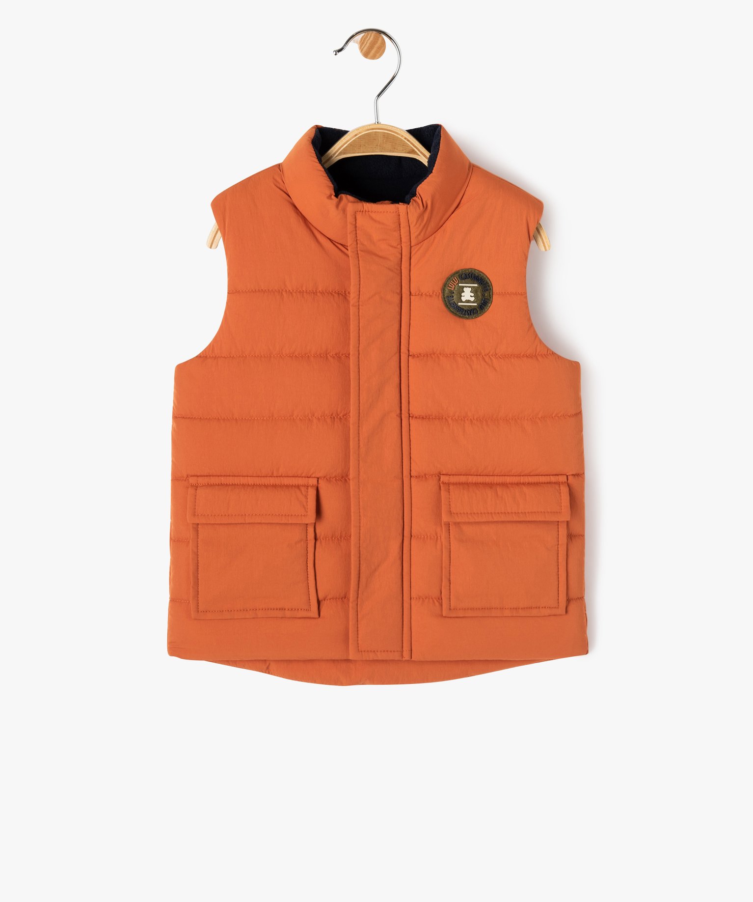 Doudoune sans manches doublée polaire bébé Garçon - Lulu... orange | GEMO