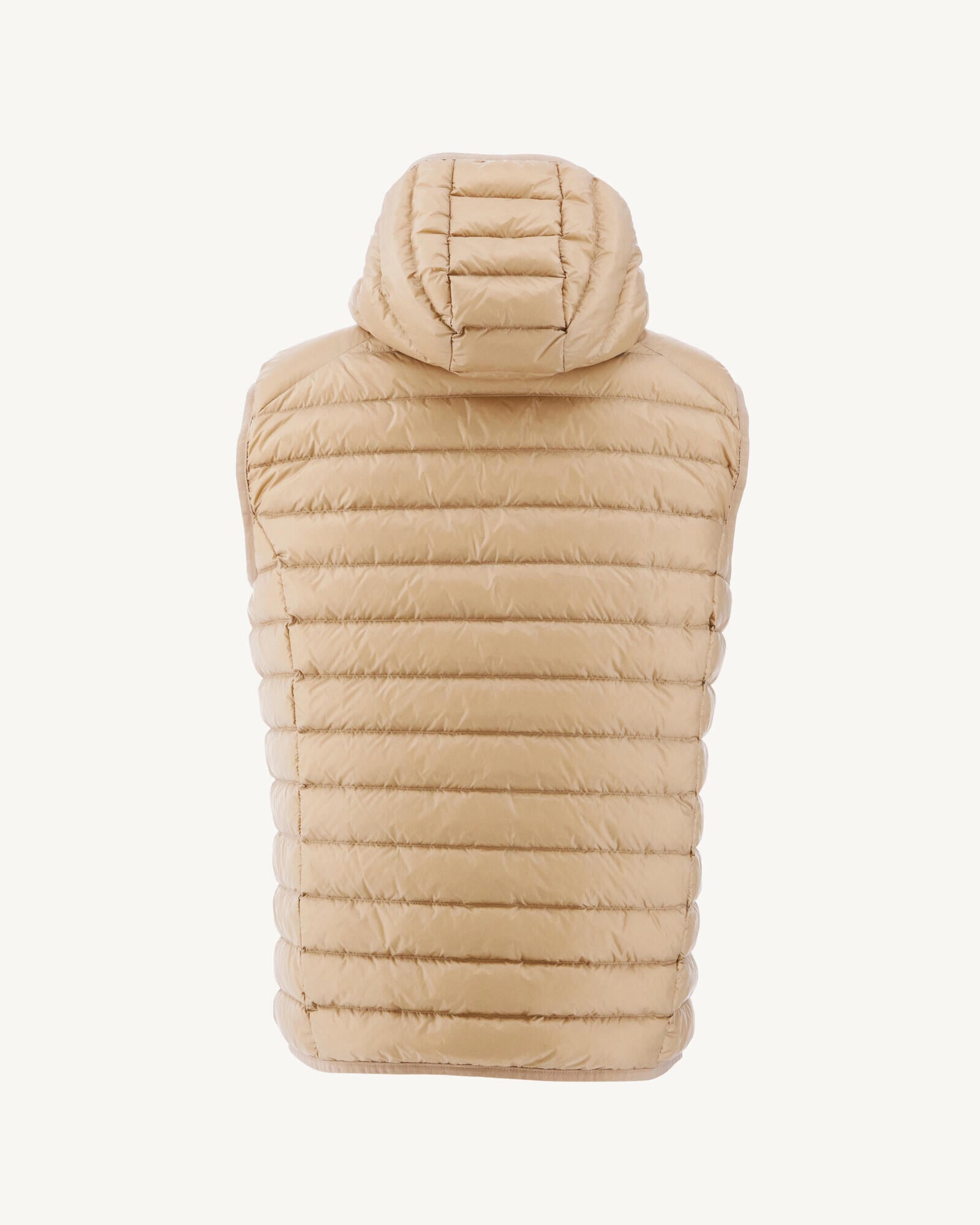 Doudoune sans manches à capuche Beige Pat