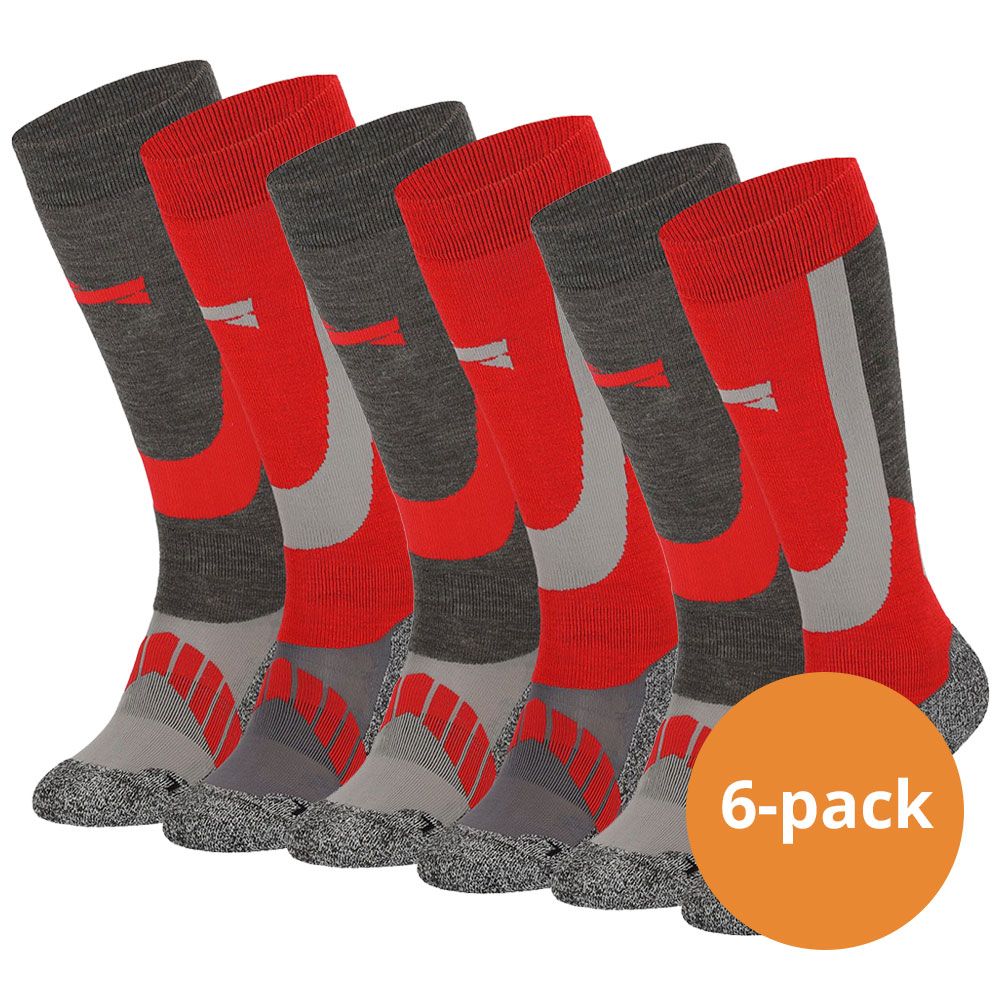 Xtreme 6 Paar Multi Red Unisex Skisocken