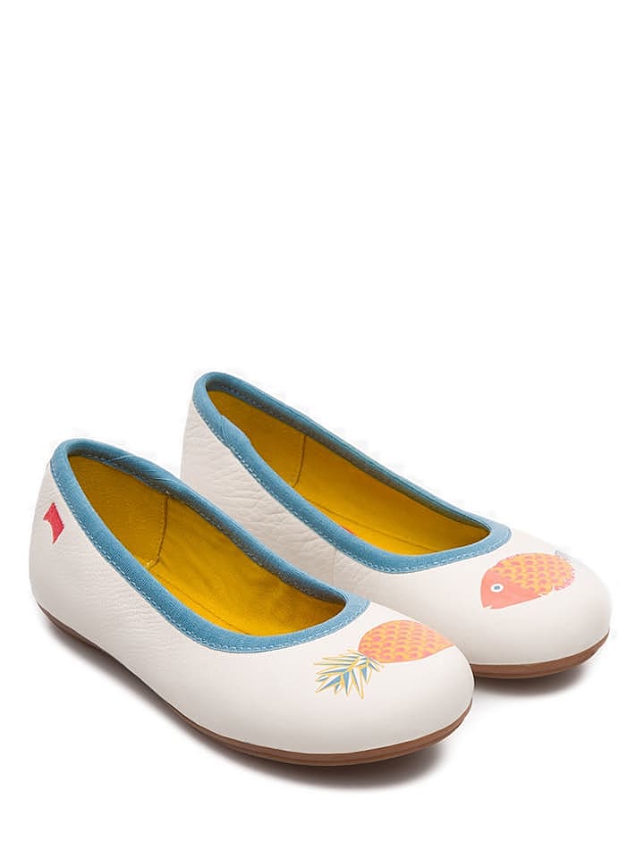 Camper Leder-Ballerinas in Creme günstig kaufen 30