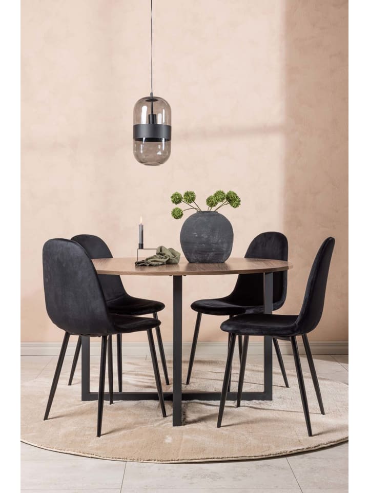 ebuy24 Essgruppe Durango 5 (5-teilig) Schwarz 120 x 120 cm günstig kaufen onesize